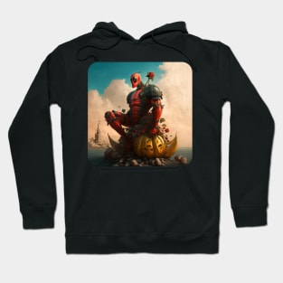 Impression of a red giant smashing a pumpkin (no text) Hoodie